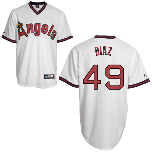 Jairo Diaz #49 MLB Jersey-Los Angeles Angels of Anaheim Men's Authentic Cooperstown White Baseball Jersey